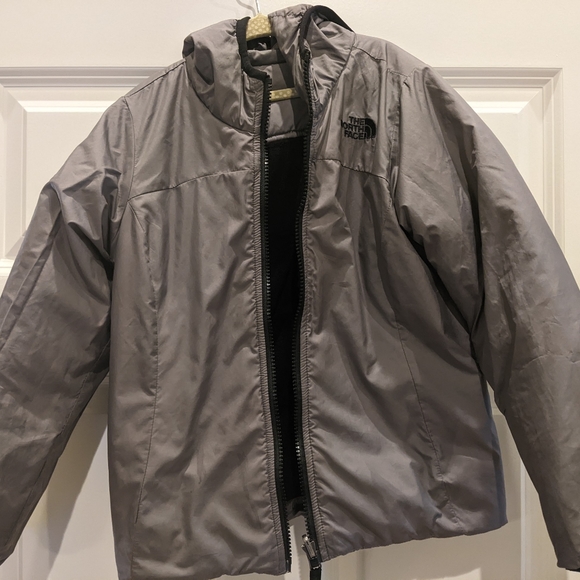 North Face reversible hooded coat - sz 6 kids - Picture 2 of 3